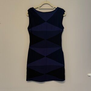 Bailey 44 Navy and Black Geometric Sleeveless Mini Dress